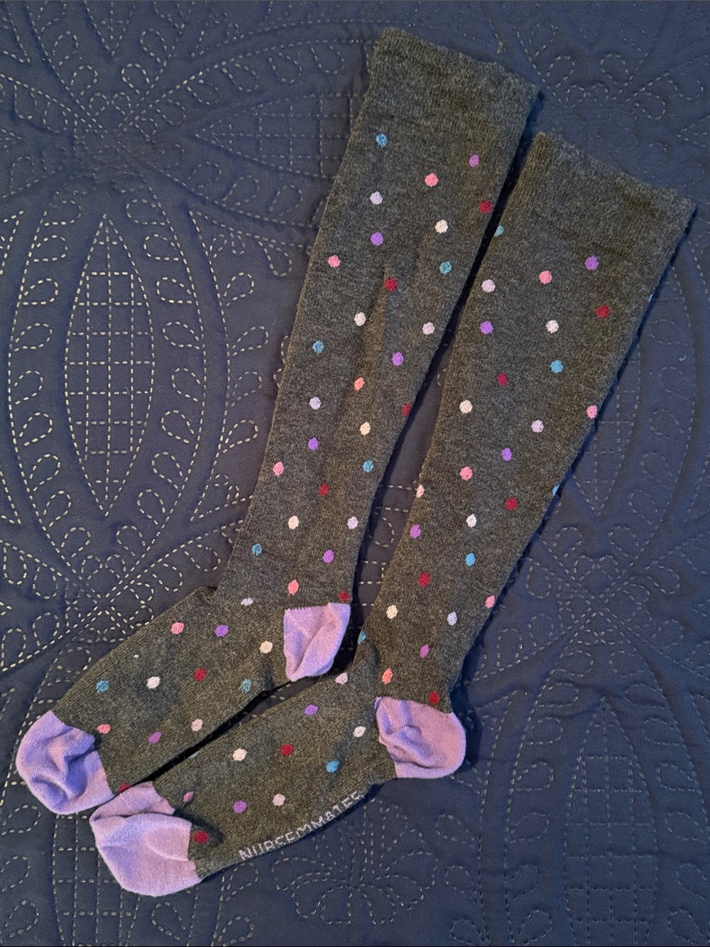 Nurse Mates Polka Dot Tall Compression Socks